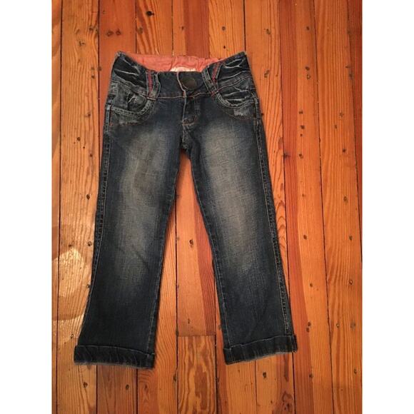 Size 1 Leo Roma Junior Women's Jean Capri Crop Denim Distressed 20" Inseam - Picture 3 of 8